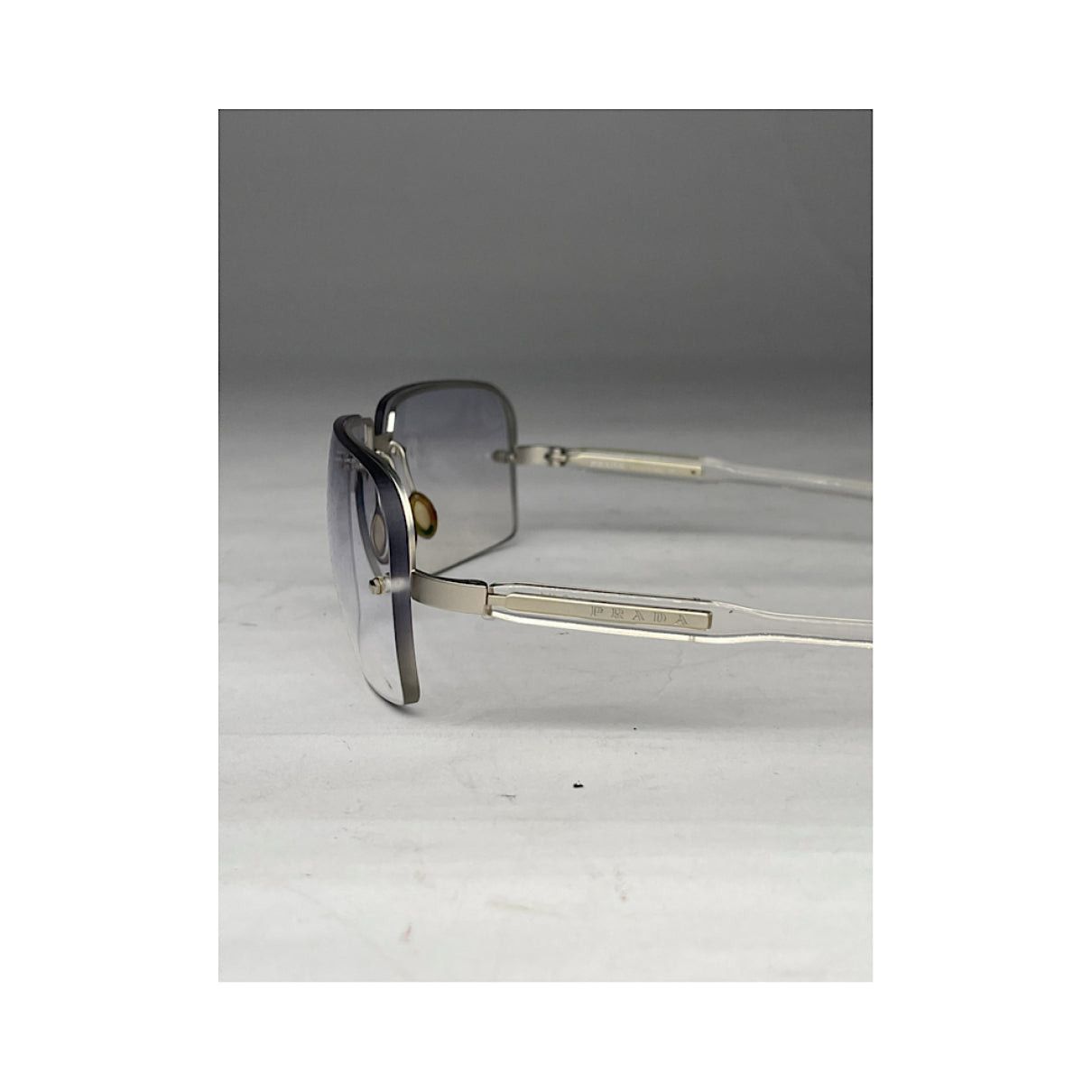 Prada Silver Plastic Sunglasses Size ONE SIZE - 5 Thumbnail