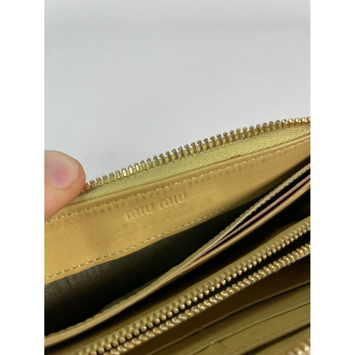 Miu Miu Yellow Patent Leather Wallet Size ONE SIZE - 3 Thumbnail