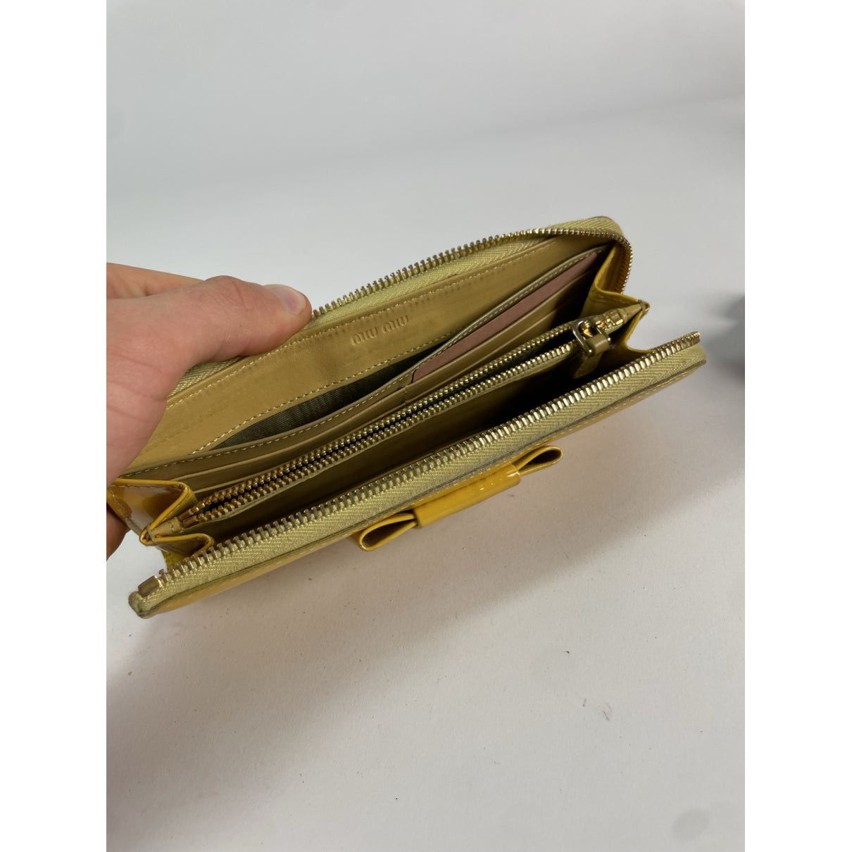 Miu Miu Yellow Patent Leather Wallet Size ONE SIZE - 2 Thumbnail