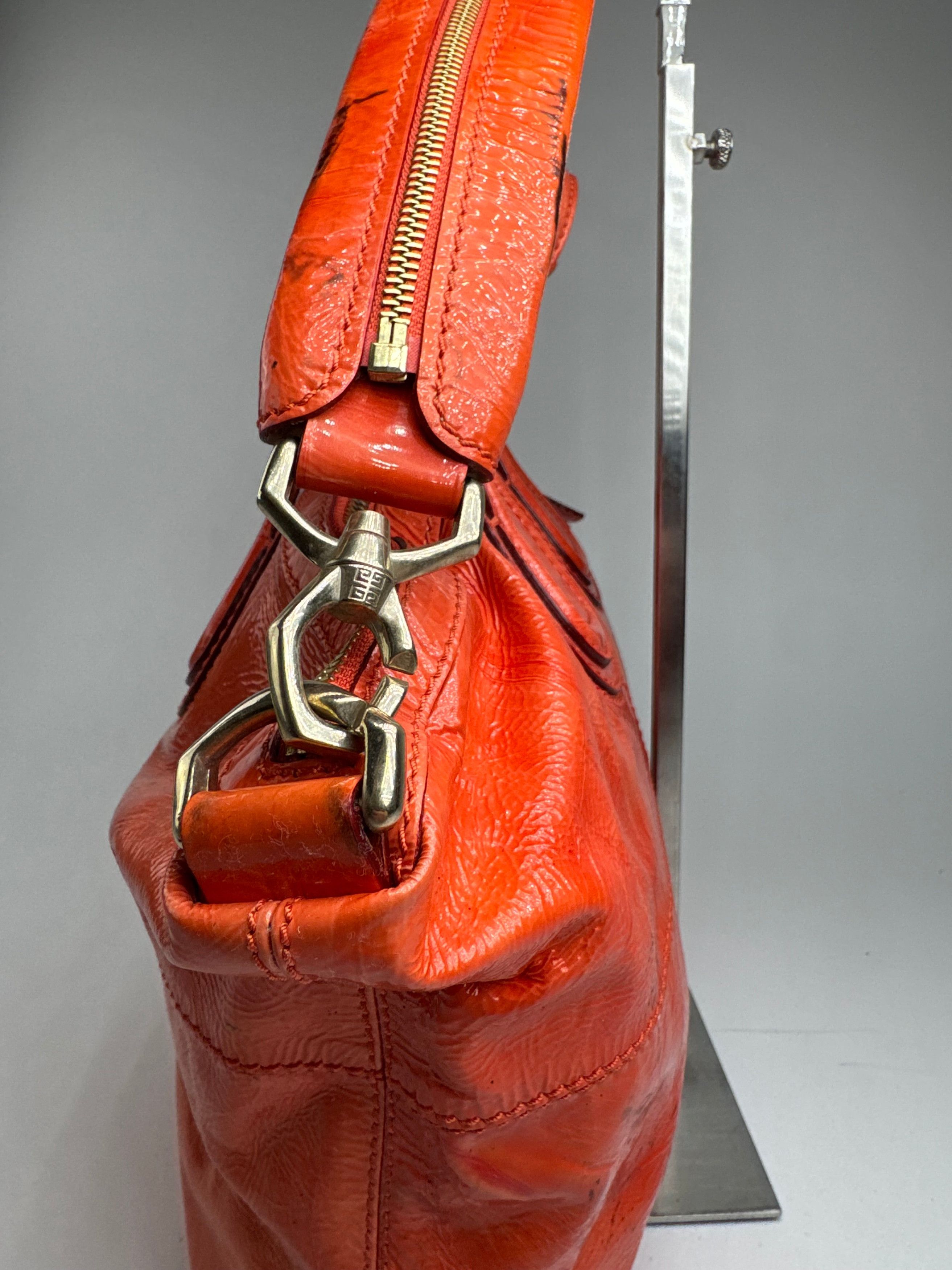 Givenchy Vintage Nightingale 2 way patent leather bag Orange Size ONE SIZE - 9 Thumbnail