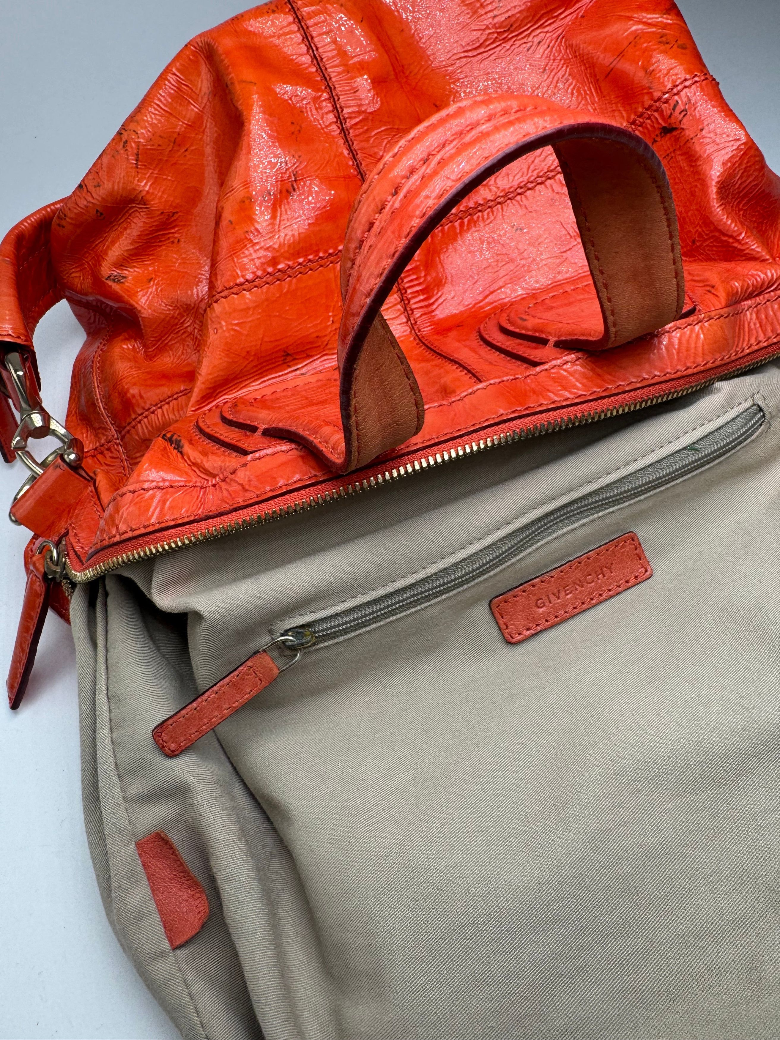 Givenchy Vintage Nightingale 2 way patent leather bag Orange Size ONE SIZE - 5 Thumbnail