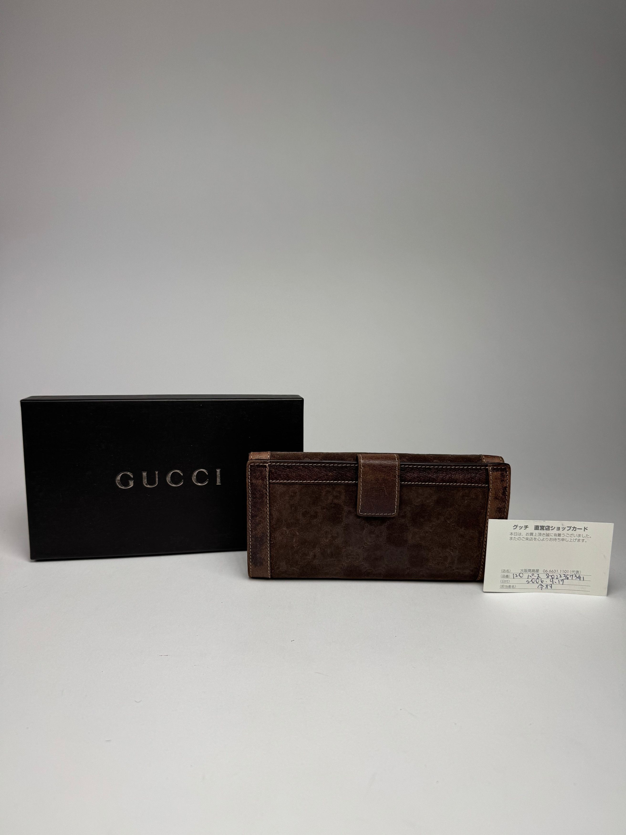 Gucci Vintage Suede leather monogram wallet Size ONE SIZE - 2 Thumbnail