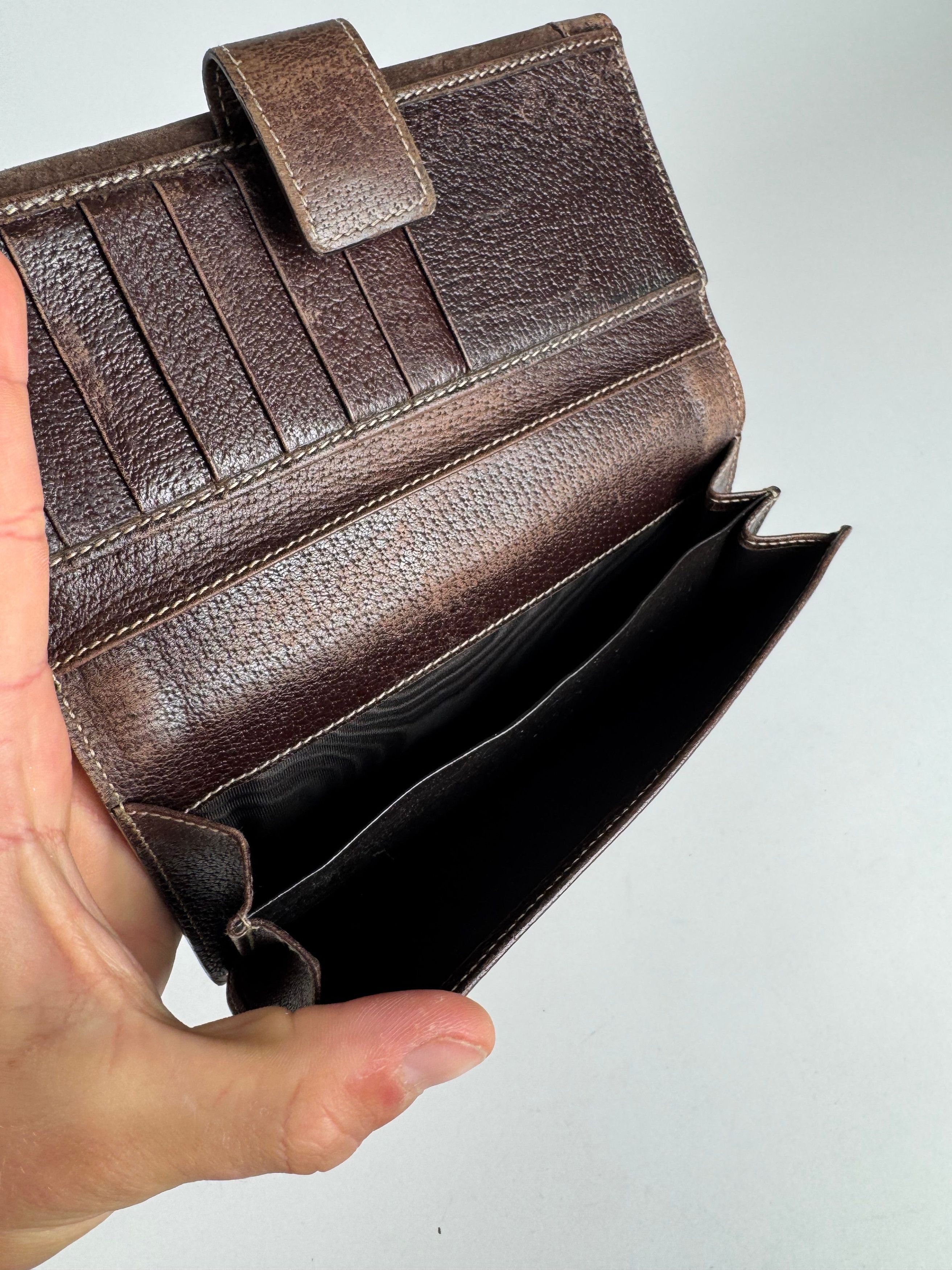 Gucci Vintage Suede leather monogram wallet Size ONE SIZE - 9 Thumbnail