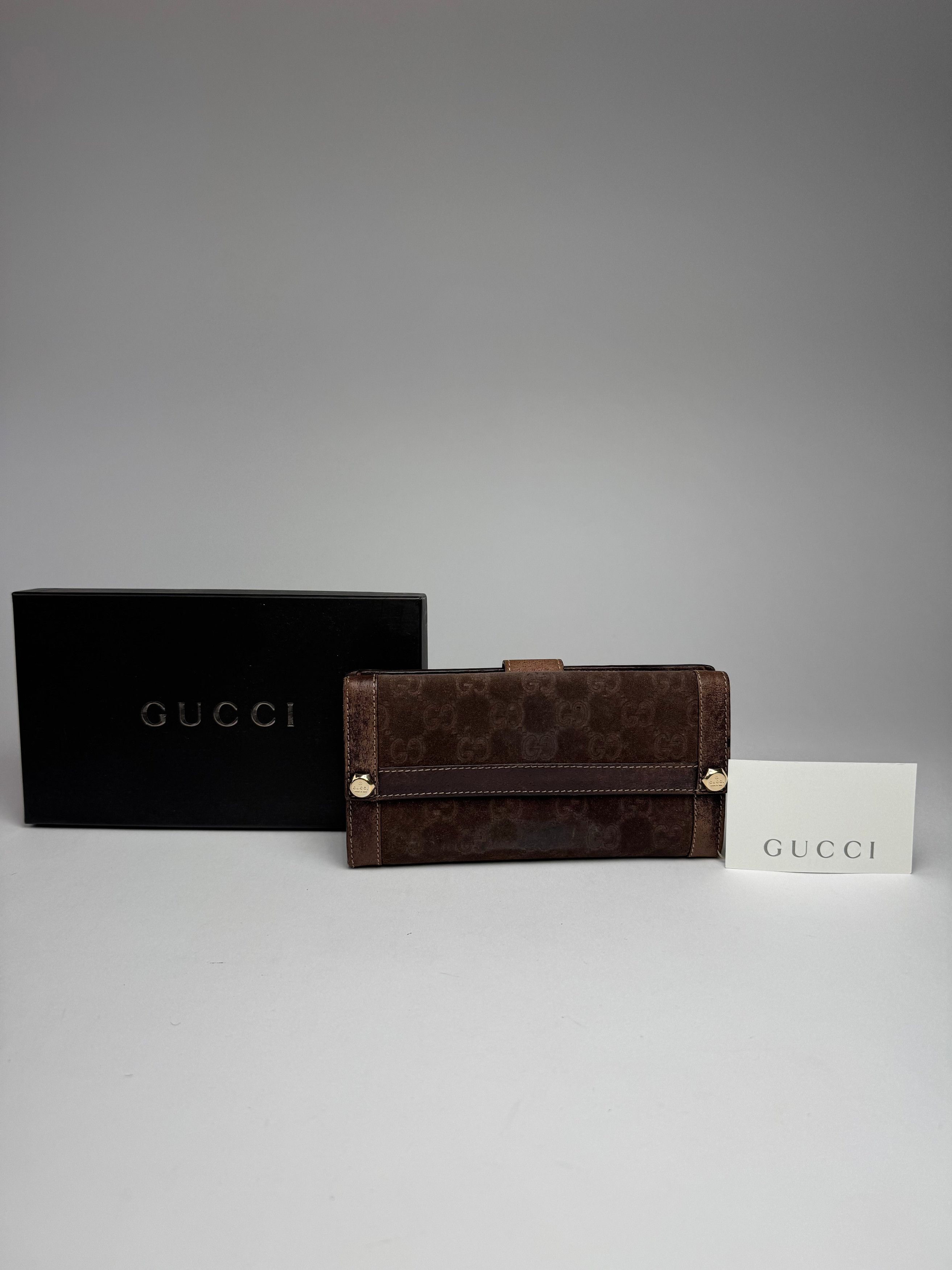 Gucci Vintage Suede leather monogram wallet Size ONE SIZE - 6 Thumbnail