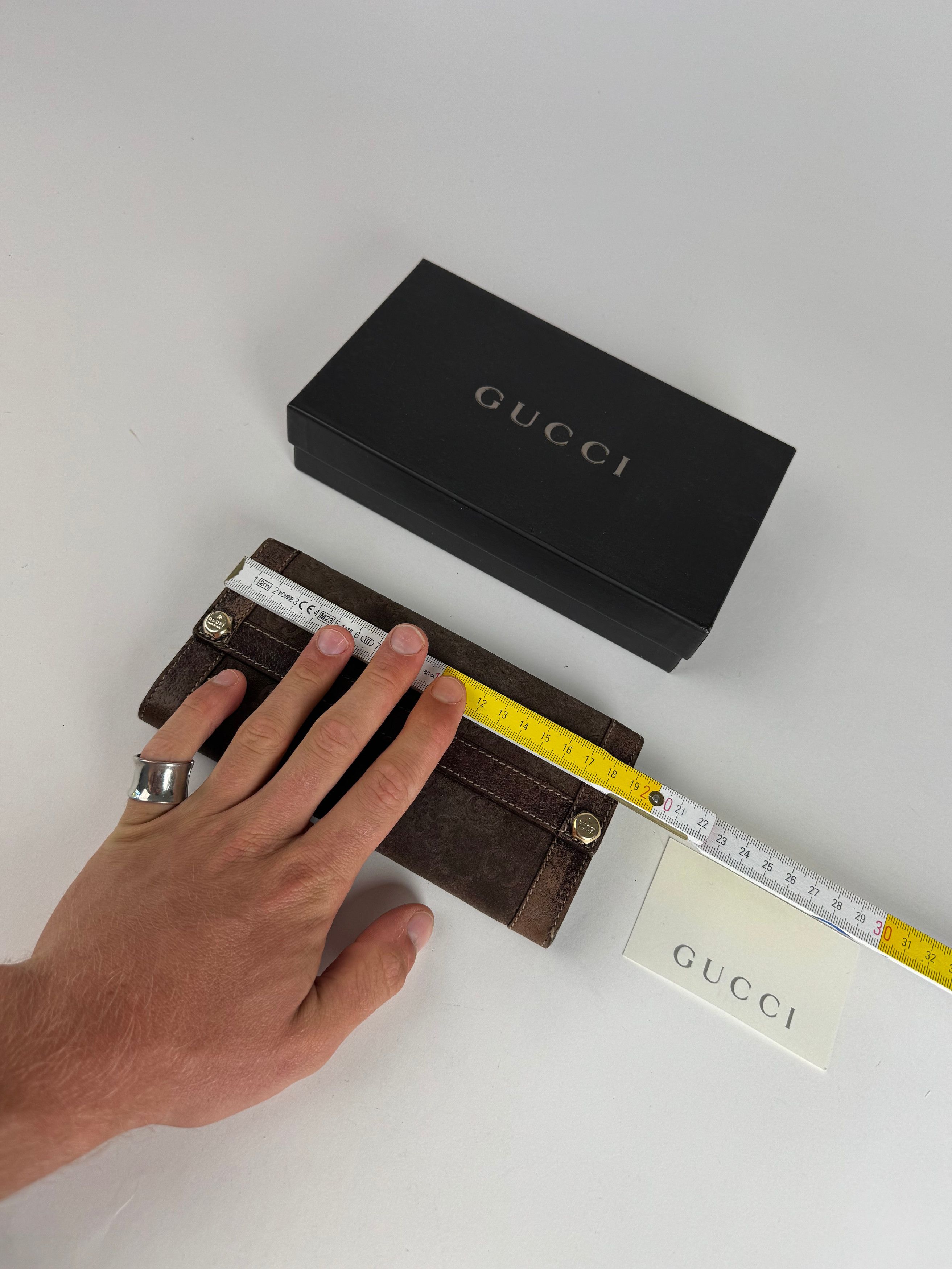 Gucci Vintage Suede leather monogram wallet Size ONE SIZE - 4 Thumbnail