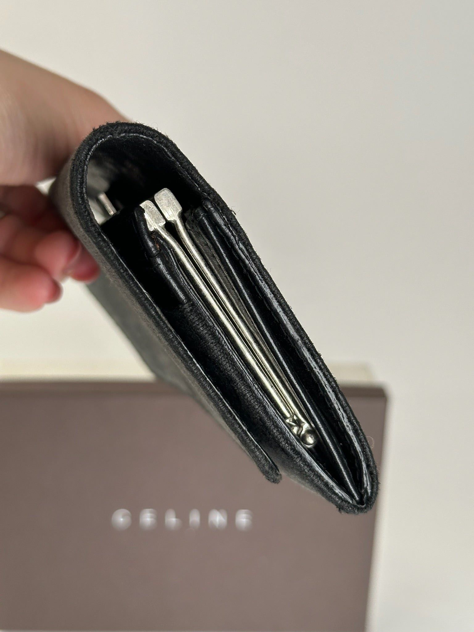 Celine Vintage Macadam Wallet black Size ONE SIZE - 7 Thumbnail