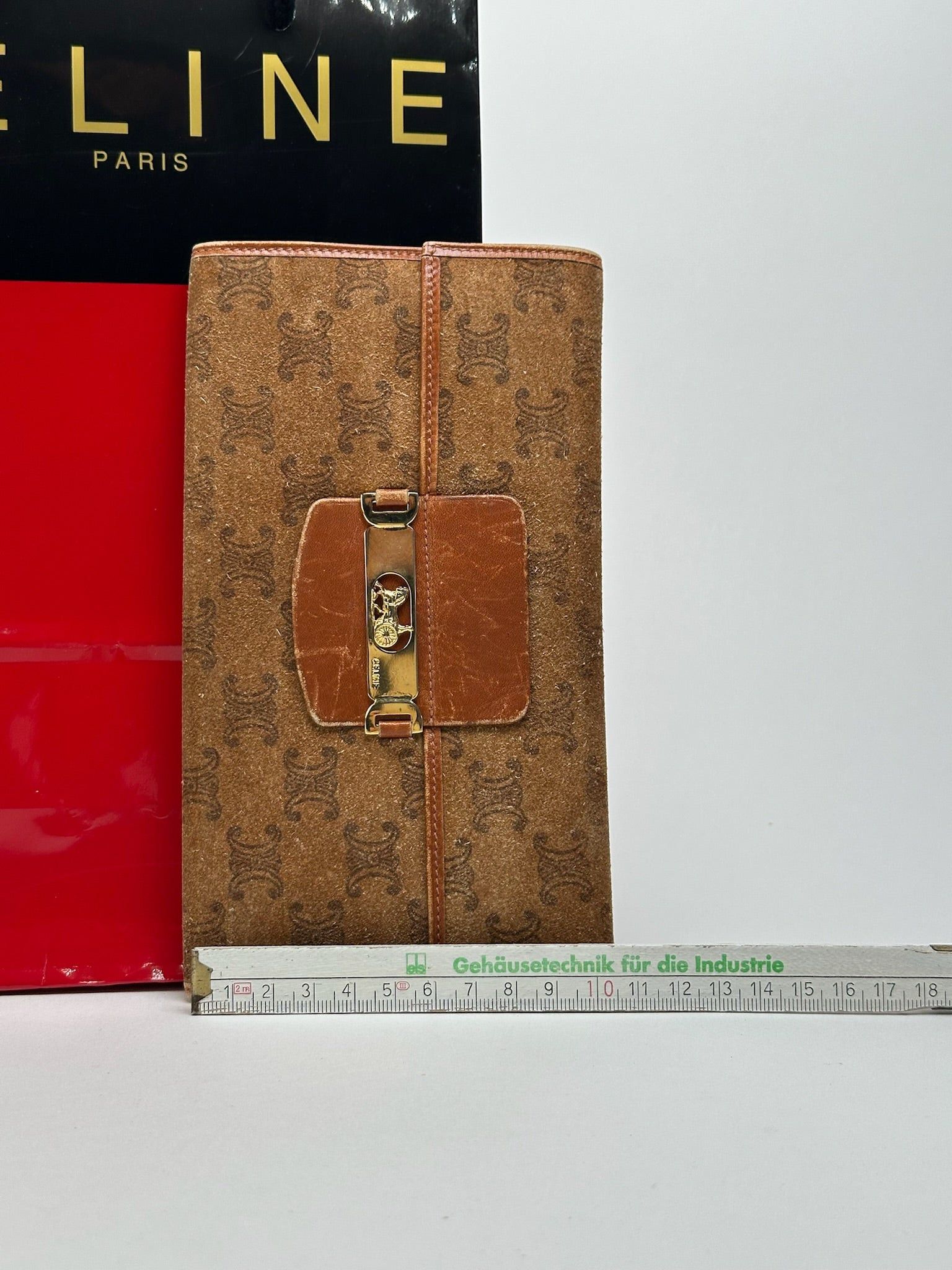 Celine Vintage Paris Suede Leather Monogram wallet brown Size ONE SIZE - 6 Thumbnail