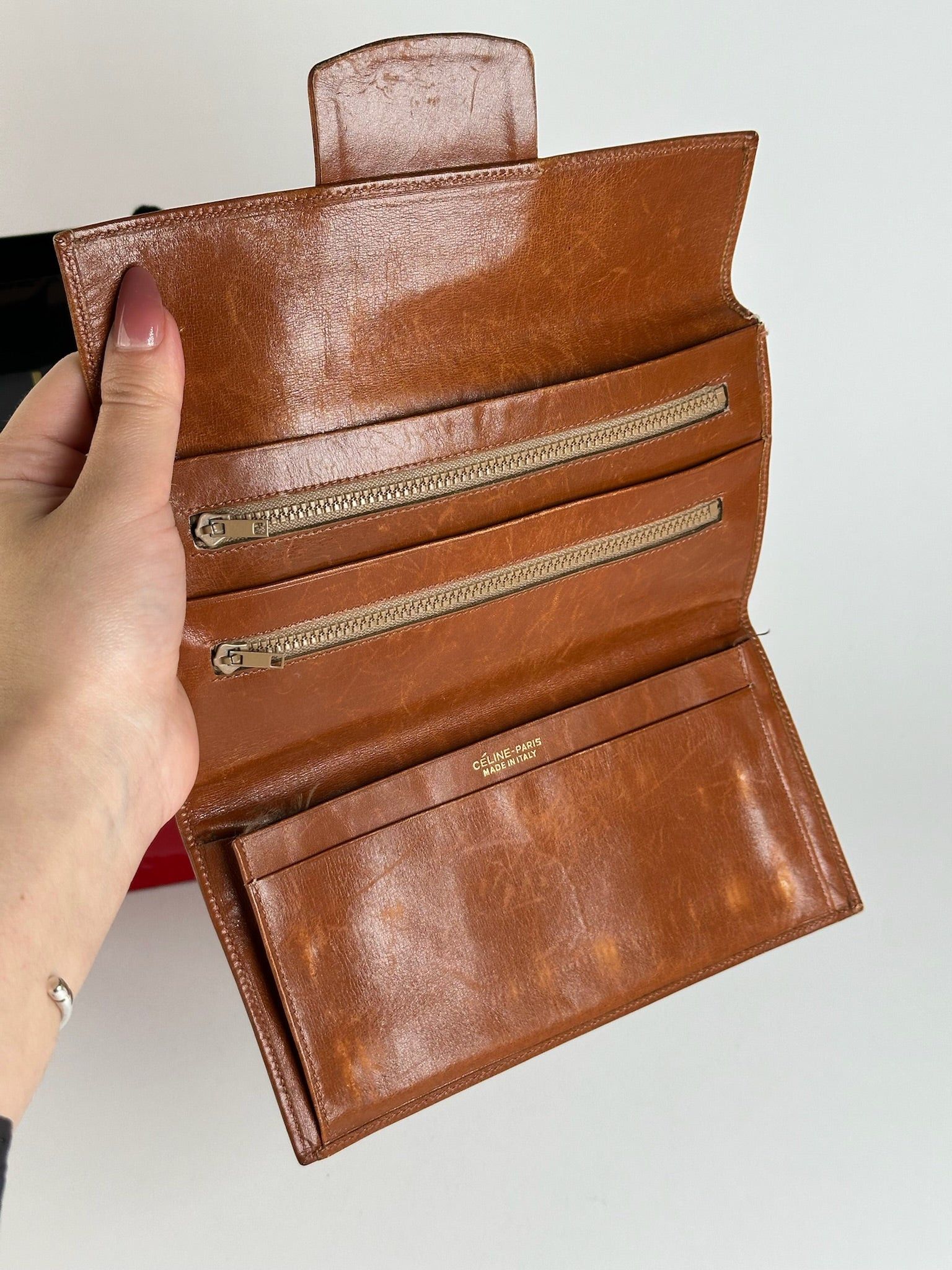Celine Vintage Paris Suede Leather Monogram wallet brown Size ONE SIZE - 8 Thumbnail