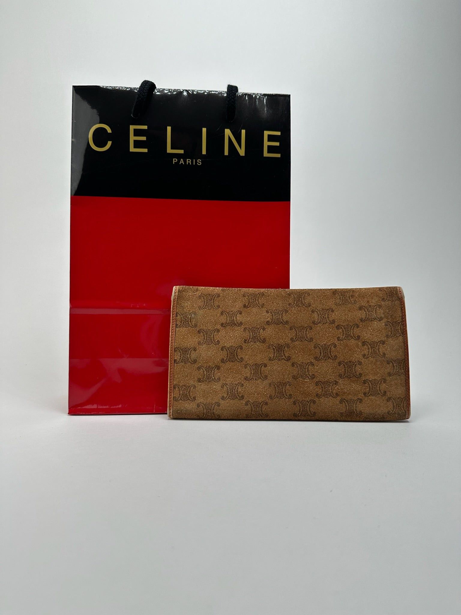 Celine Vintage Paris Suede Leather Monogram wallet brown Size ONE SIZE - 2 Thumbnail