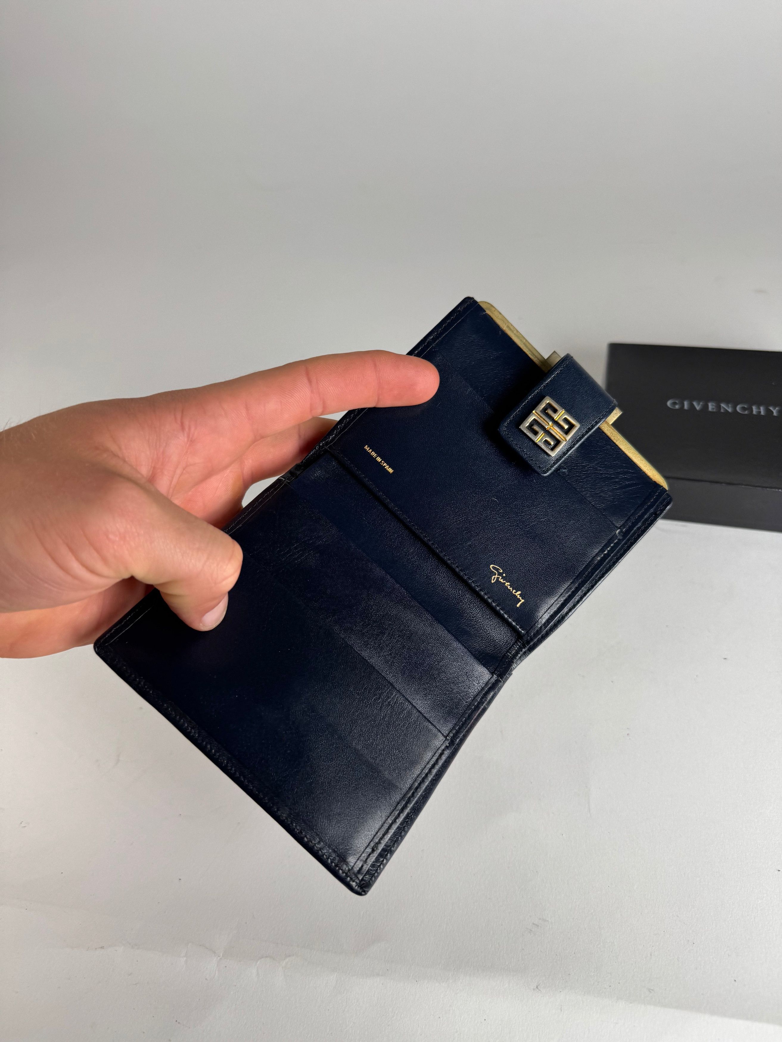 Givenchy Vintage GV3 monogram Leather Wallet marine white Size ONE SIZE - 3 Thumbnail