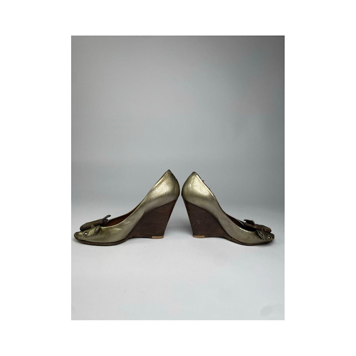 Chloe Chloé Marcie Gold Leather Heel Size US 5 / IT 35 - 5 Thumbnail