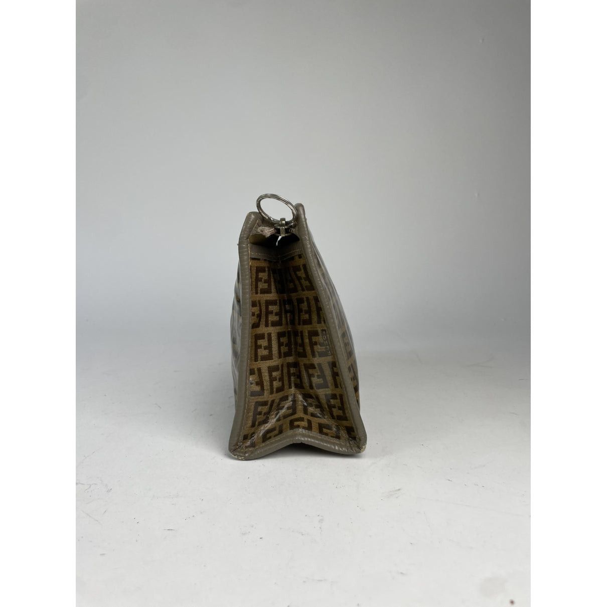 Fendi Baguette Brown Patent Leather Clutch Bag Size ONE SIZE - 3 Thumbnail