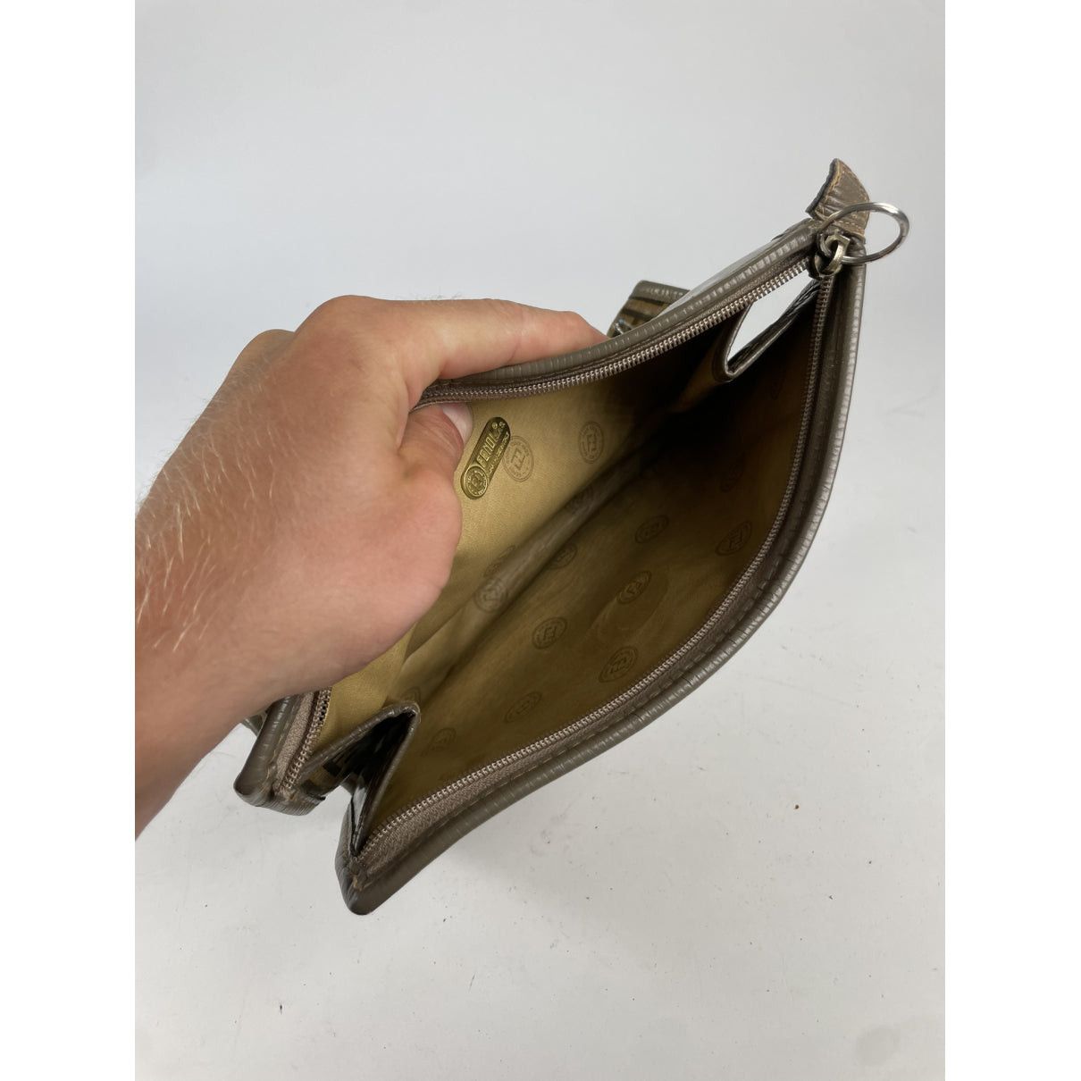 Fendi Baguette Brown Patent Leather Clutch Bag Size ONE SIZE - 5 Thumbnail