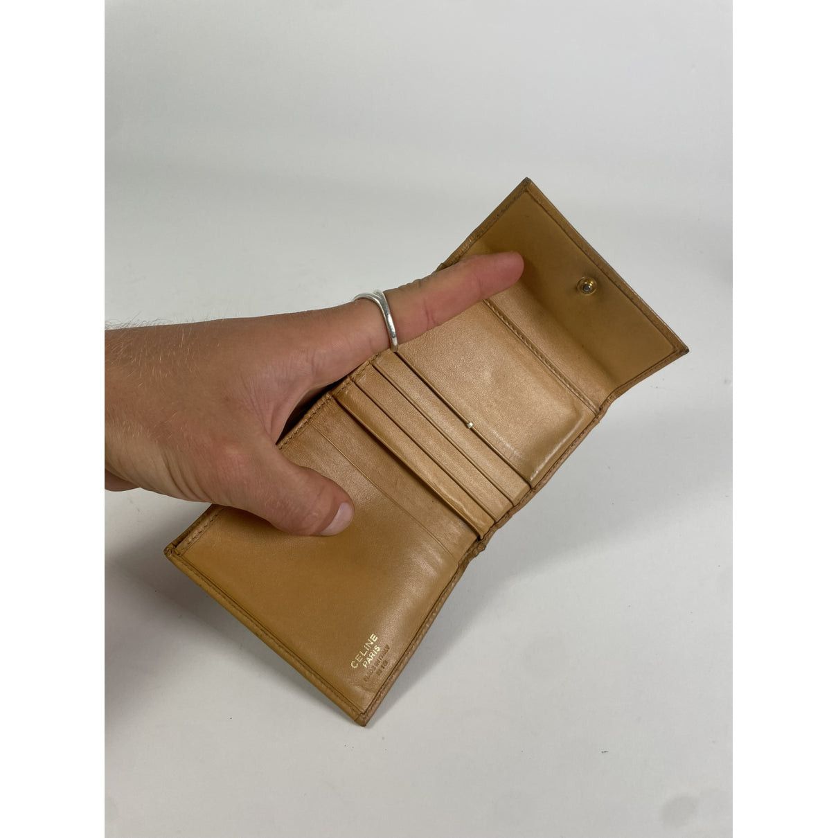 Celine Triomphe Beige Leather Wallet Size ONE SIZE - 3 Thumbnail