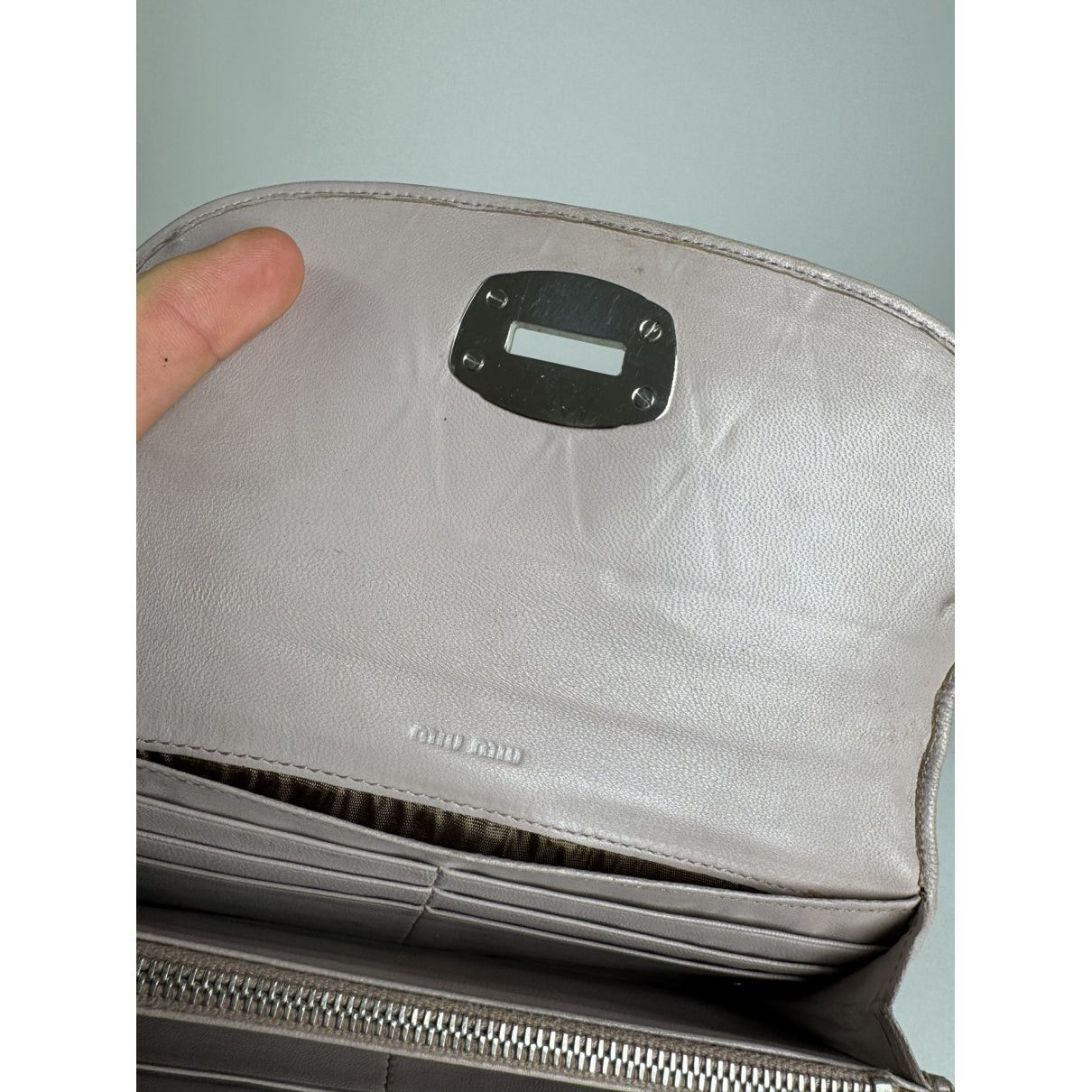 Miu Miu Purple Leather Wallet Size ONE SIZE - 4 Thumbnail