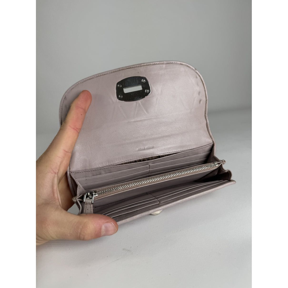 Miu Miu Purple Leather Wallet Size ONE SIZE - 3 Thumbnail