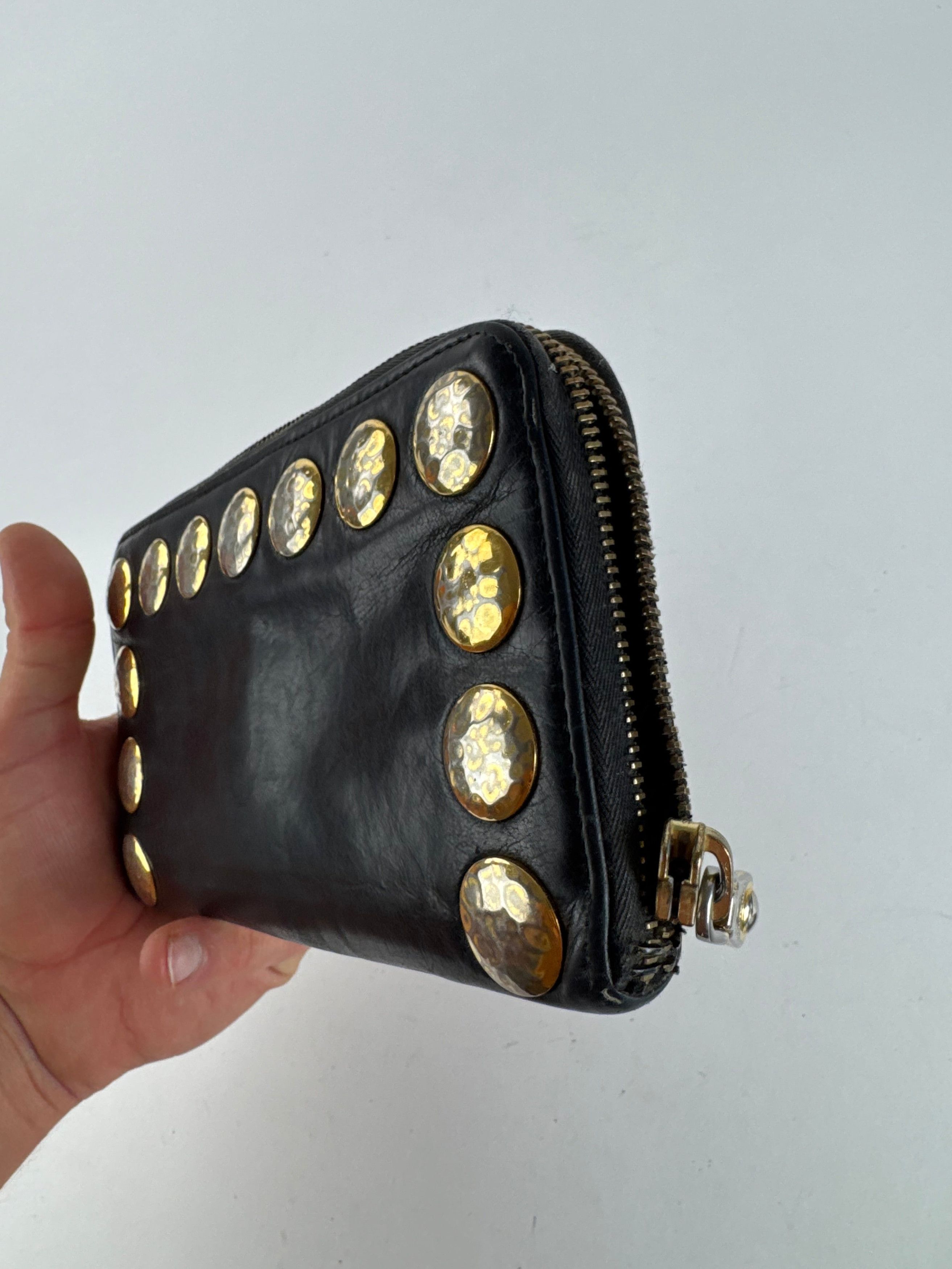 Miu Miu Vintage Patent Leather Wallet studded black zippy defect Size ONE SIZE - 7 Thumbnail