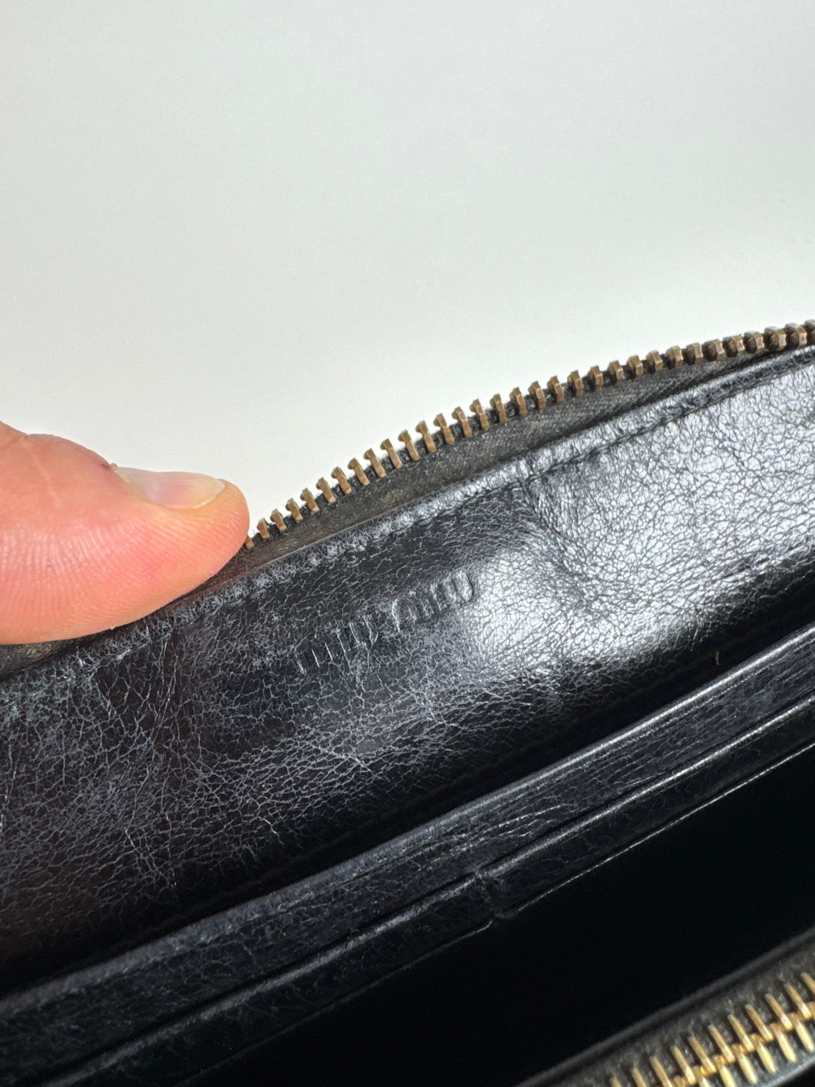 Miu Miu Vintage Patent Leather Wallet studded black zippy defect Size ONE SIZE - 6 Thumbnail