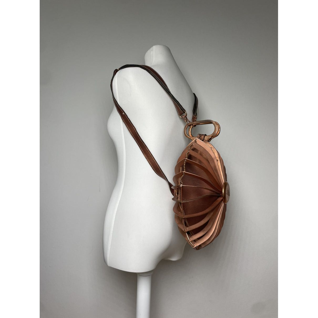 Jean Paul Gaultier Brown Leather Handbag Size ONE SIZE - 2 Thumbnail