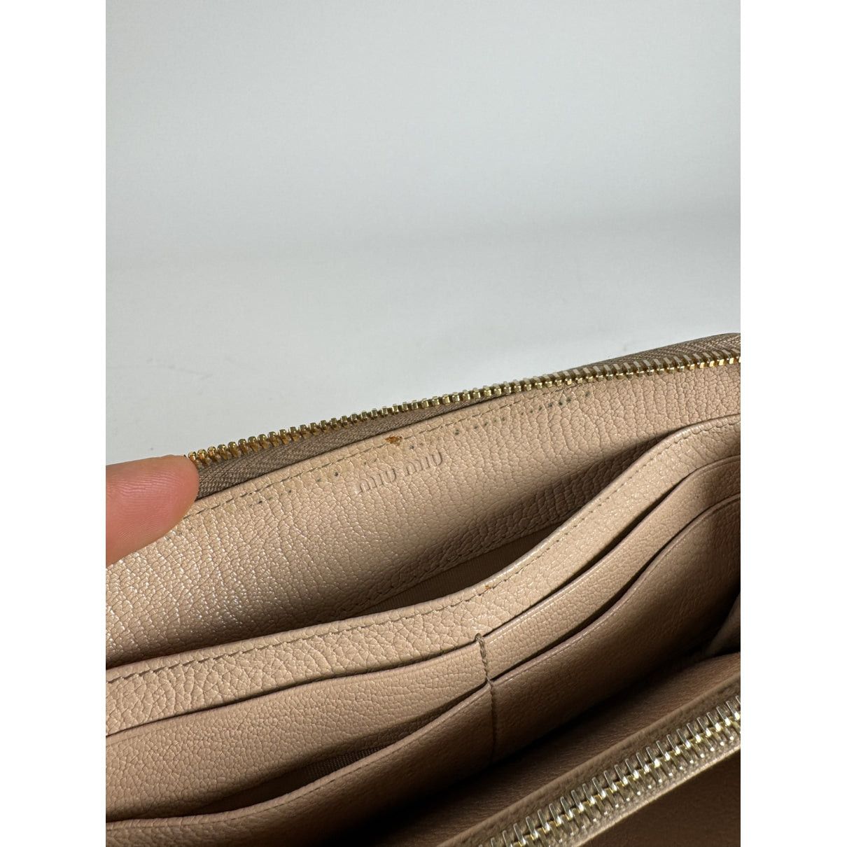 Miu Miu Beige Leather Wallet Size ONE SIZE - 5 Thumbnail