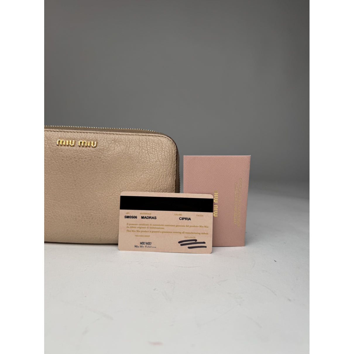 Miu Miu Beige Leather Wallet Size ONE SIZE - 3 Thumbnail