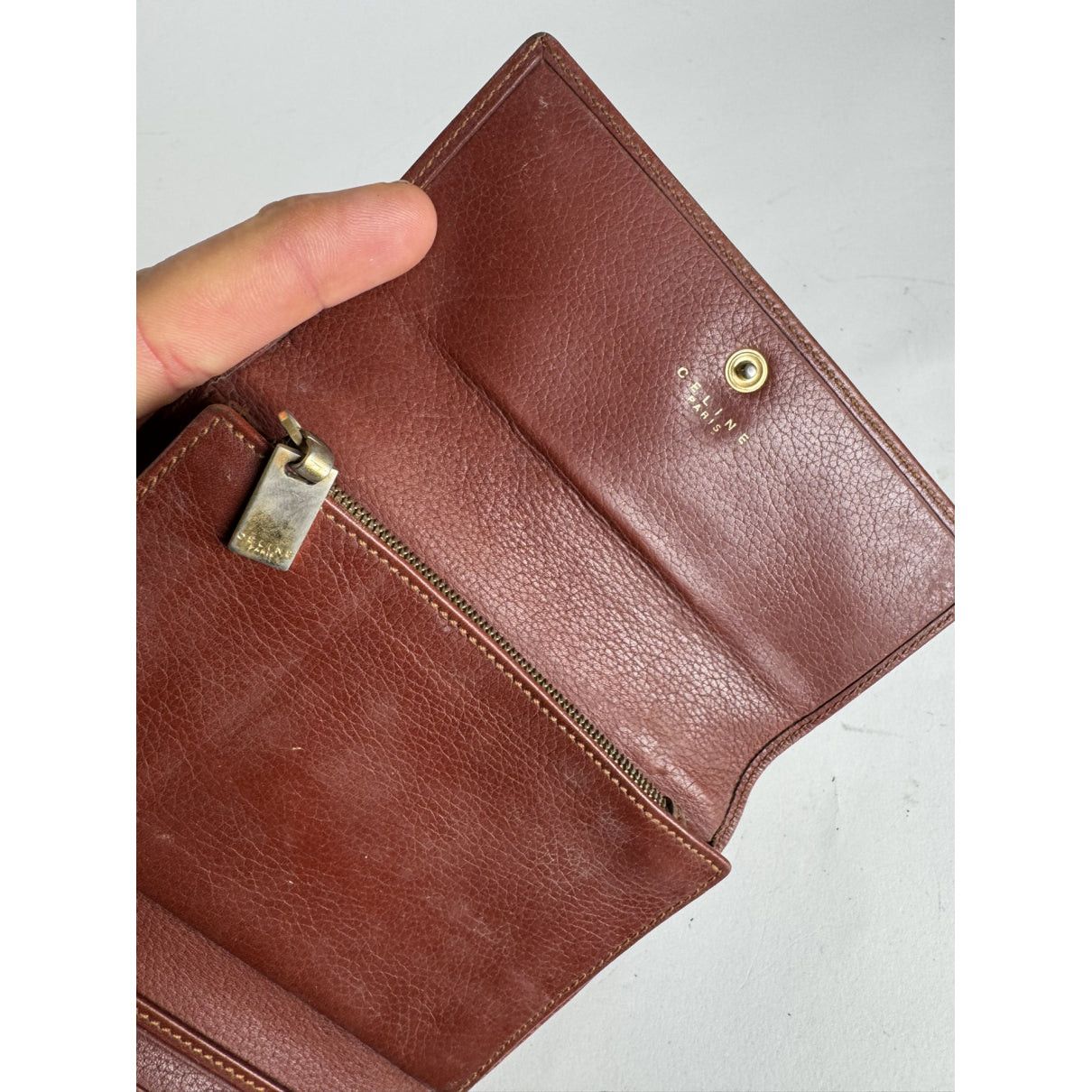 Celine Triomphe Brown Leather Wallet Size ONE SIZE - 4 Thumbnail