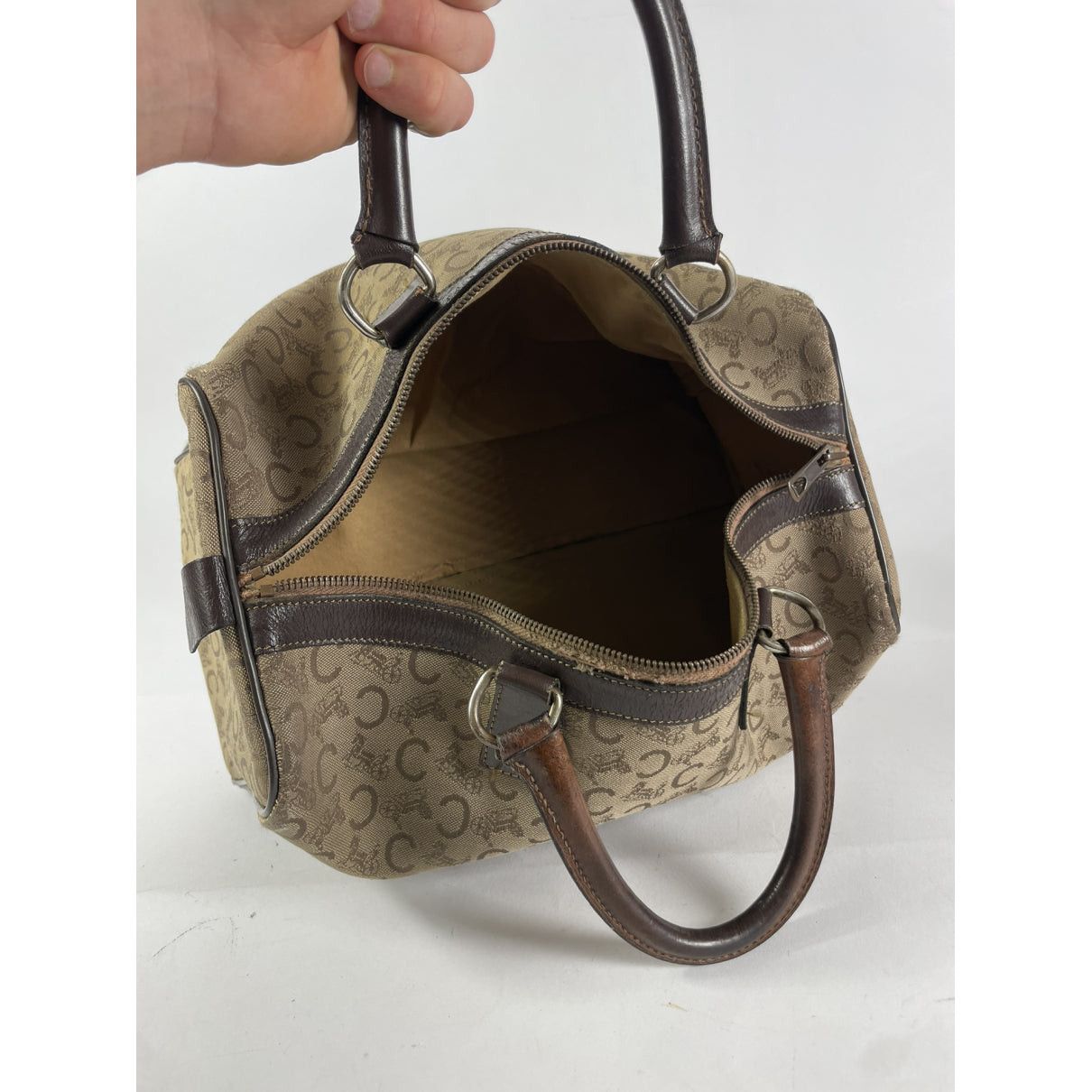 Celine Triomphe Vintage Brown Leather Travel Bag Size ONE SIZE - 2 Thumbnail