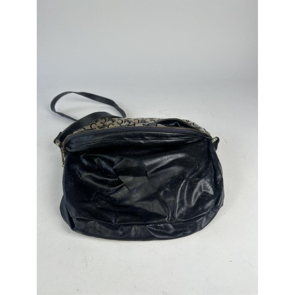 Celine Triomphe Vintage Black Cotton Handbag Size ONE SIZE - 2 Thumbnail
