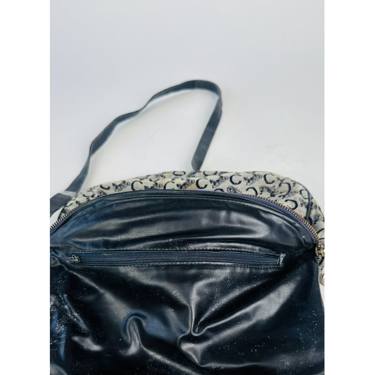 Celine Triomphe Vintage Black Cotton Handbag Size ONE SIZE - 4 Thumbnail