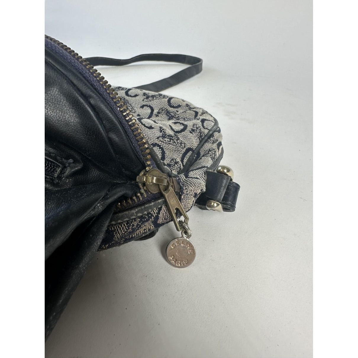Celine Triomphe Vintage Black Cotton Handbag Size ONE SIZE - 3 Thumbnail