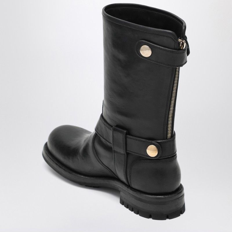 Dolce & Gabbana Dolce&Gabbana Black Leather Boot With Buckles Size US 8 / IT 38 - 2 Thumbnail