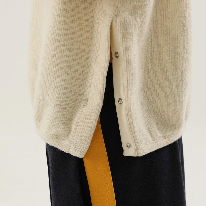 1989 STUDIO 1989 Studio White Ribbed Sweater With Slits Size US L / EU 52-54 / 3 - 2 Thumbnail