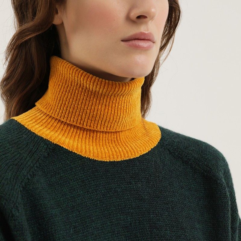 1989 STUDIO 1989 Studio Green And Yellow Turtleneck Sweater Size M / US 6-8 / IT 42-44 - 2 Thumbnail