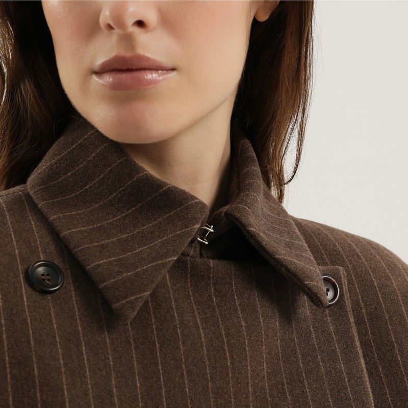 1989 STUDIO 1989 Studio Brown Double-Breasted Striped Blazer Size S / US 4 / IT 40 - 2 Thumbnail