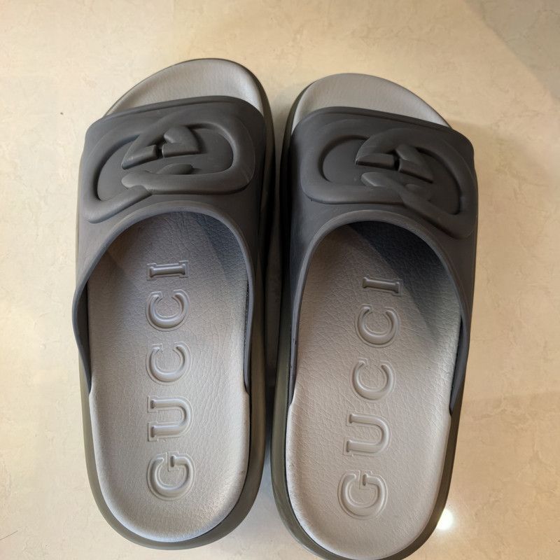 Gucci Gucci Gray Thick-Soled Slide Sandals for Men 0079 Size US 7.5 / EU 40-41 - 3 Thumbnail