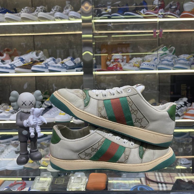 Gucci Gucci Screener Vintage Green Leather Sneakers 0079 Size US 9.5 / EU 42-43 - 8 Thumbnail