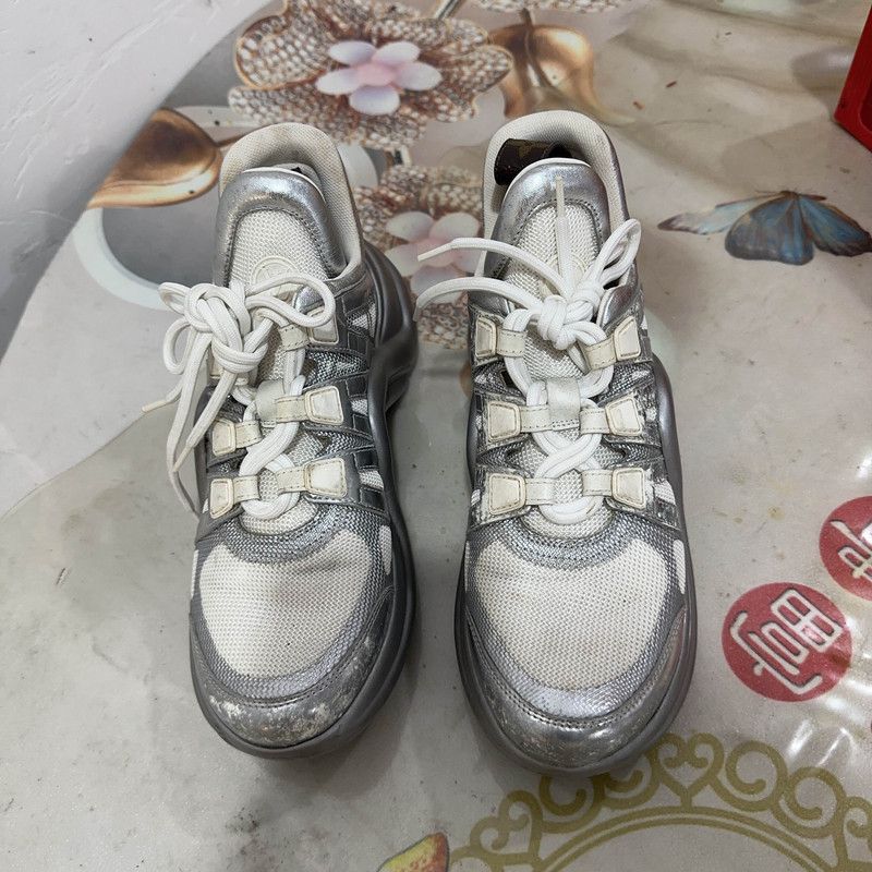 Louis Vuitton Louis Vuitton Silver Casual Sneakers 0079 Size US 6.5 / EU 39-40 - 2 Thumbnail