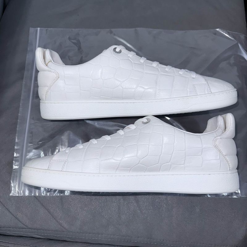 Louis Vuitton Louis Vuitton White Crocodile Leather Sneakers 0079 Size US 10.5 / EU 43-44 - 7 Thumbnail