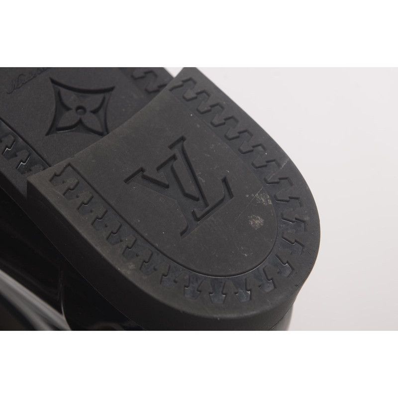 Louis Vuitton Louis Vuitton Black Logo-Embossed Knee-High Boots 0079 Size US 6 / EU 39 - 12 Thumbnail