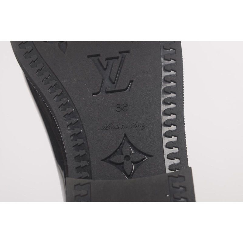 Louis Vuitton Louis Vuitton Black Logo-Embossed Knee-High Boots 0079 Size US 6 / EU 39 - 11 Thumbnail