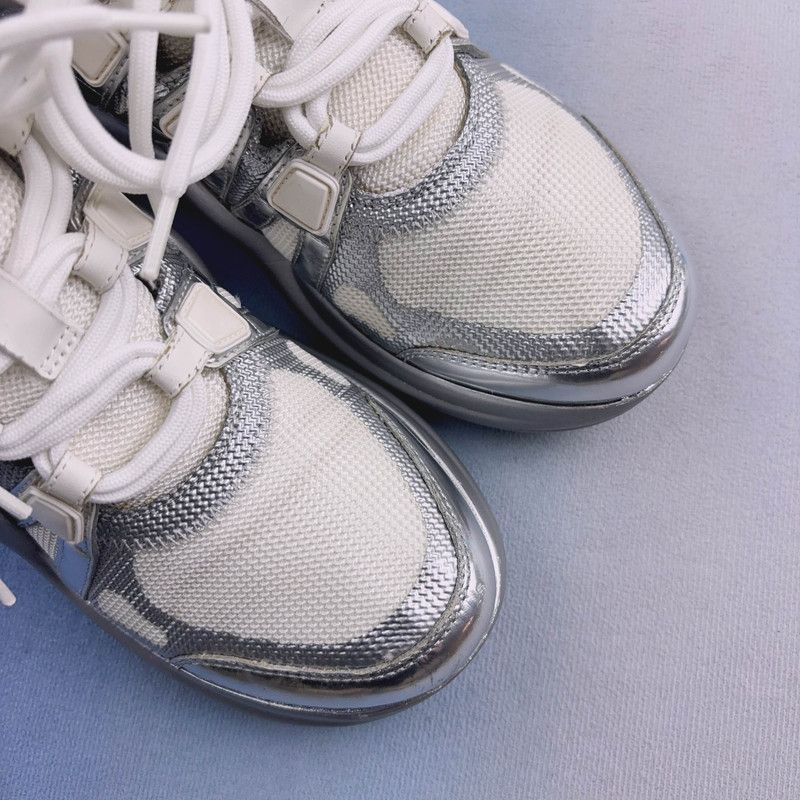 Louis Vuitton Louis Vuitton Silver Casual Sneakers 0079 Size US 5.5 / EU 38 - 8 Thumbnail