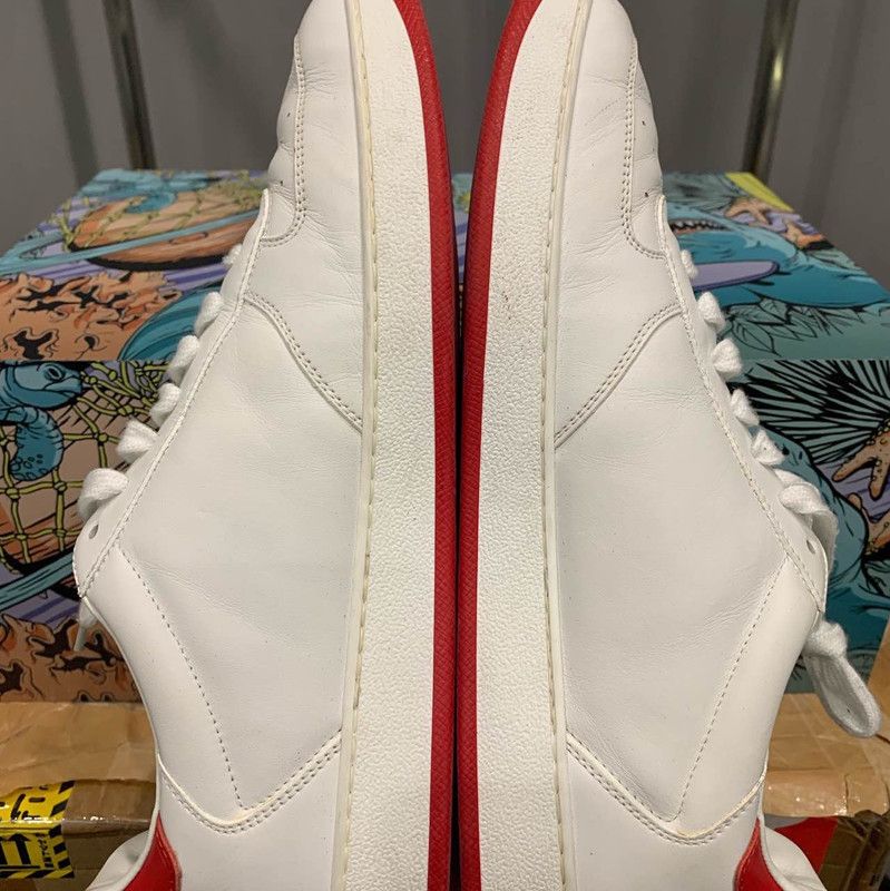 Louis Vuitton Louis Vuitton White and Red Leather Sneakers 0079 Size US 8 / EU 41 - 6 Thumbnail