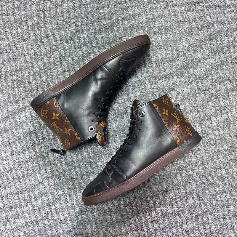 Louis Vuitton Louis Vuitton Black Monogram High-Top Sneakers 0079 Size US 8 / EU 41 - 2 Thumbnail