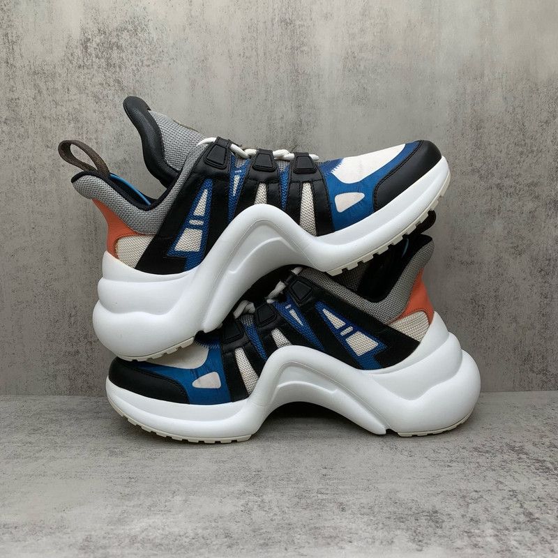 Louis Vuitton Louis Vuitton Leather Athletic Sneakers in White Black Blue 0079 Size US 7.5 / EU 40-41 - 7 Thumbnail