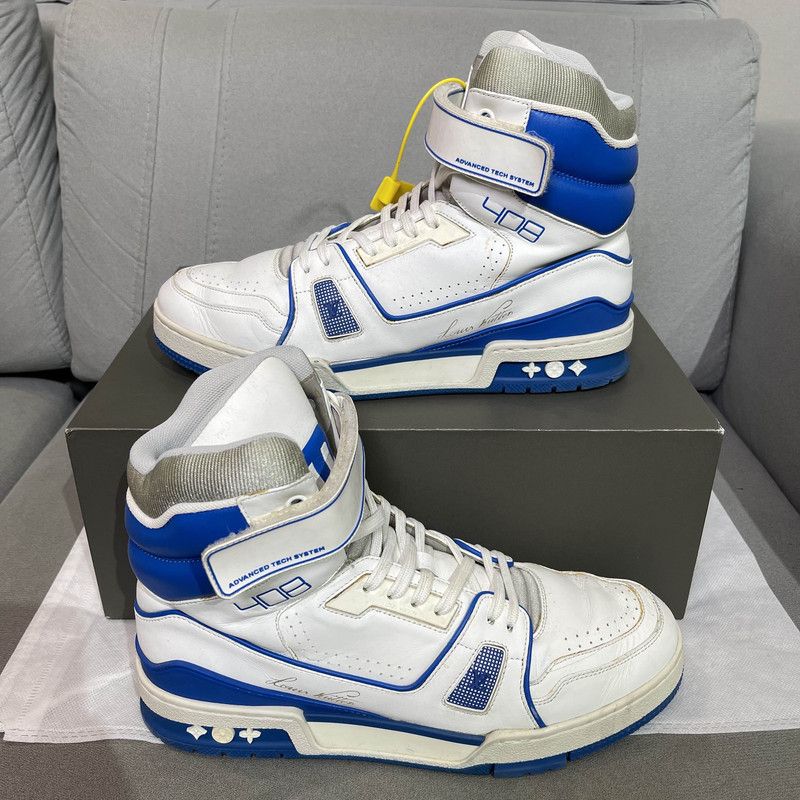 Louis Vuitton Louis Vuitton Trainer Fashion Sneakers in Blue and White 0079 Size US 8.5 / EU 41-42 - 6 Thumbnail