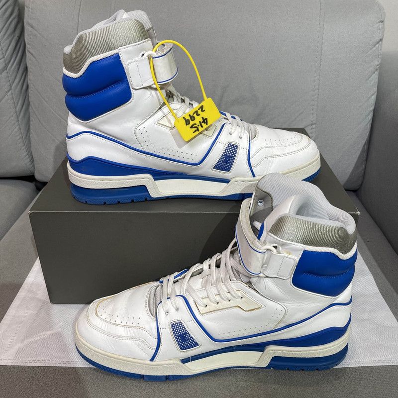 Louis Vuitton Louis Vuitton Trainer Fashion Sneakers in Blue and White 0079 Size US 8.5 / EU 41-42 - 7 Thumbnail