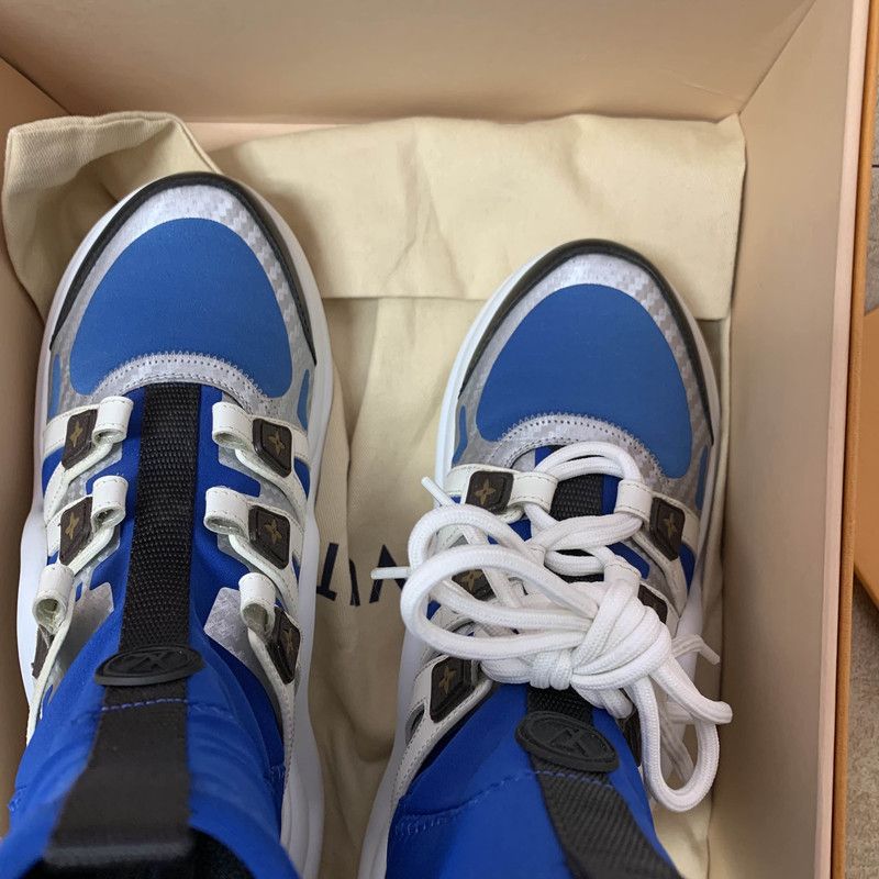 Louis Vuitton Louis Vuitton Blue and White Sneakers 0079 Size US 5.5 / EU 38 - 6 Thumbnail