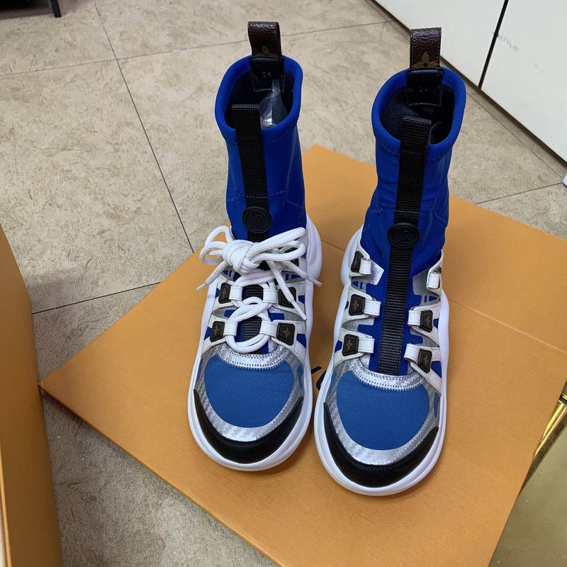 Louis Vuitton Louis Vuitton Blue and White Sneakers 0079 Size US 5.5 / EU 38 - 2 Thumbnail