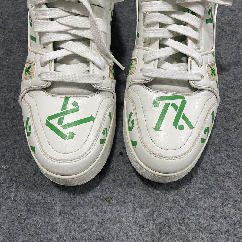 Louis Vuitton Louis Vuitton Casual Sneakers in White and Green 0079 Size US 7.5 / EU 40-41 - 8 Thumbnail