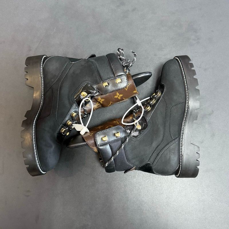 Louis Vuitton Louis Vuitton Black Territory Flat Martin Boots 0079 Size US 6.5 / EU 39-40 - 8 Thumbnail
